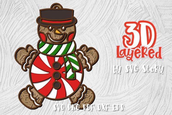 3D Christmas Candy Peppermint Design 01