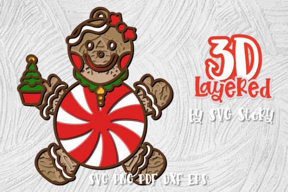 3D Christmas Candy Peppermint Design 02