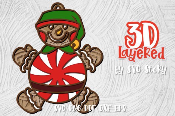 Bringing Festive Depth to Your Holiday Crafts with 3D Christmas Candy Peppermint Candy 03
