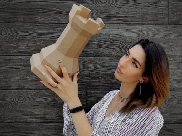 Build Your Own Giant Rook 3D Chess Set Paper Craft