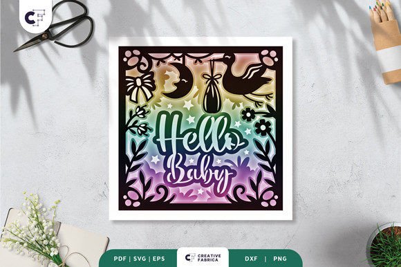 Creating Depth and Delight with the Hello Baby 3D Shadow Box Paper Cut SVG
