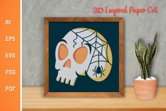 Elevate Your Halloween Decor with the Halloween Skull - 3D SVG Paper Cut 3