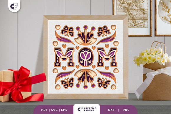 Floral Mom 3D Shadow Box Paper Cut Guide