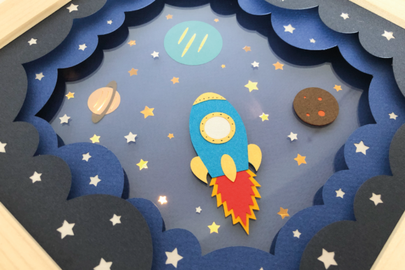 Launch Your Creativity: Mastering the Rocketship 3D Shadow Box Template