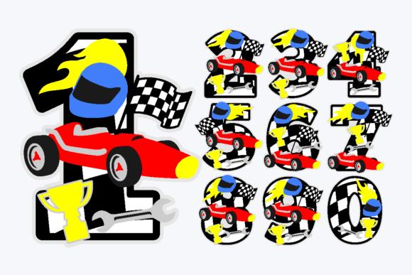 Racing Car Numbers 3D SVG: Precision for Makers