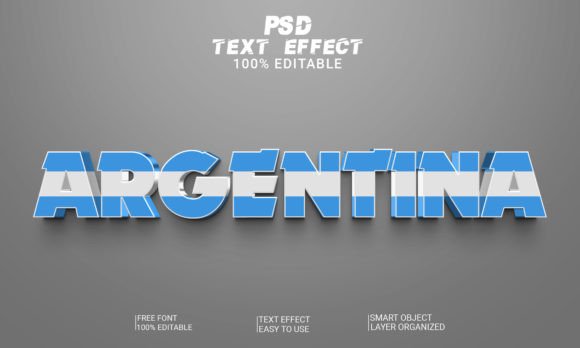 Unlock Professional Design with the Football 2022 Argentina 3D Text Effect