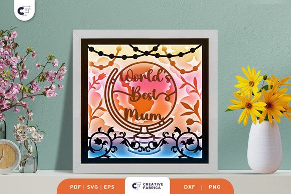 World's Best Mum 3D Shadow Box Paper Cut Guide